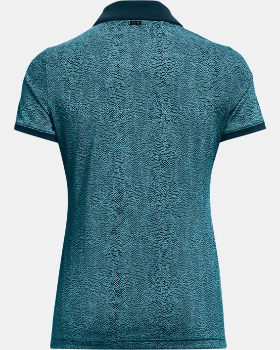 Women's UA Zinger Printed Short Sleeve Polo, Blue, pdpMainDesktop image number 5